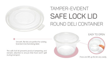 TAMPER-EVIDENT SAFE LOCK LID WITH DELI CONTAINERS